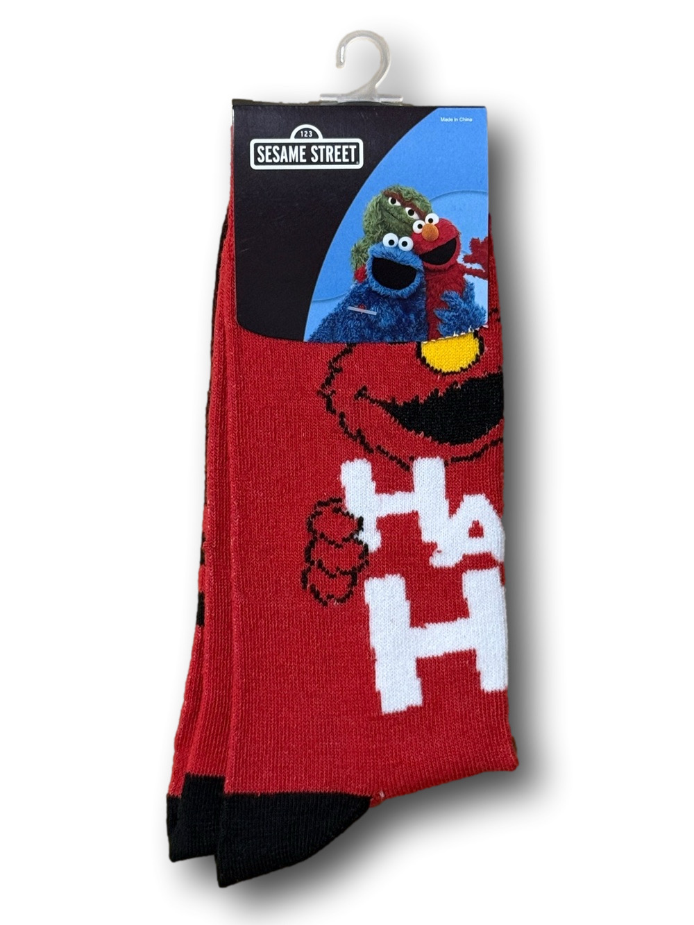 3/$20 Elmo "Ha Ha Ha Ha" Sesame Street Funny Novelty Crew Socks - NWT